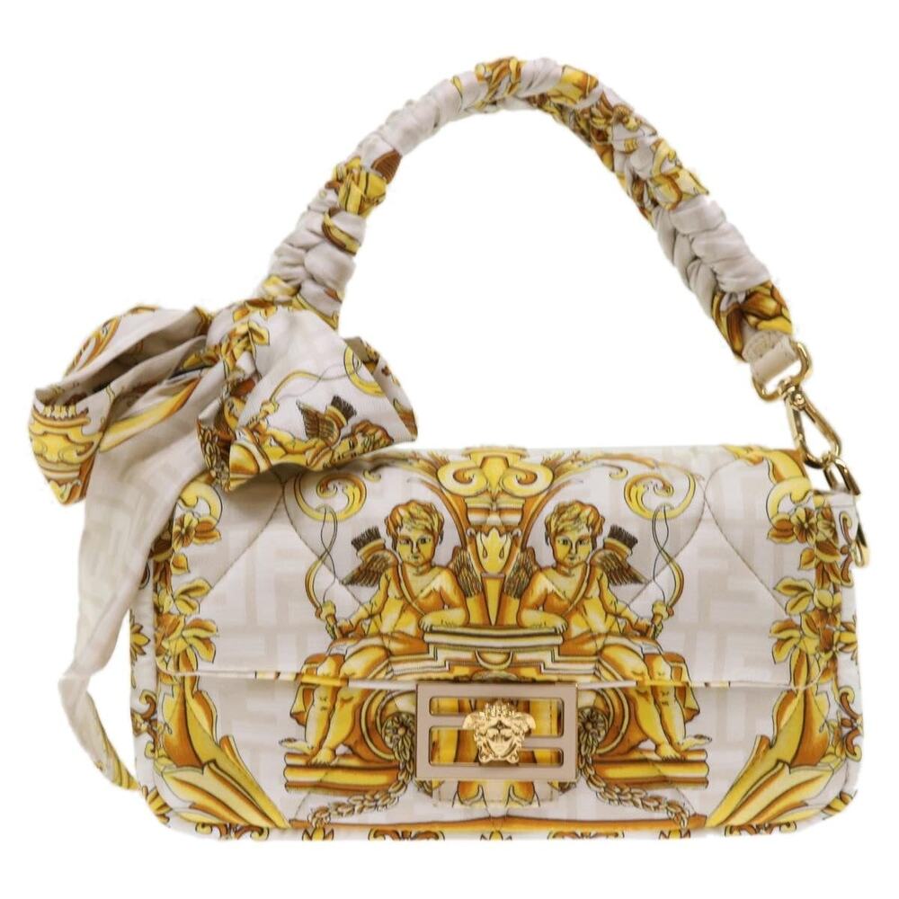 Fendi Polyester Baguette Shoulder Bag White